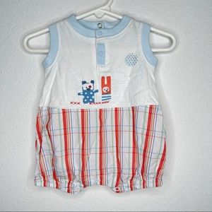 New baby boy French cotton romper Marese boutique